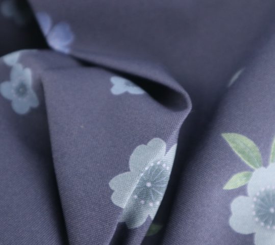 卒業式袴単品レンタル[前後にプリント]紺色に桜[身長153-157cm]No.356
